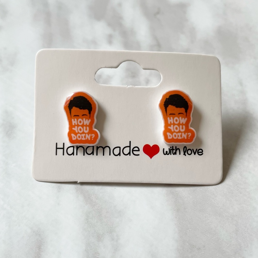🎉 New Handmade Friends Joey Tribbiani How You Doin earrings